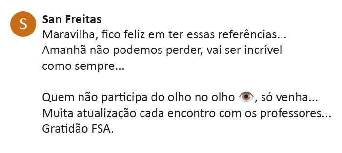 Depoimento 4 — Olho no Olho